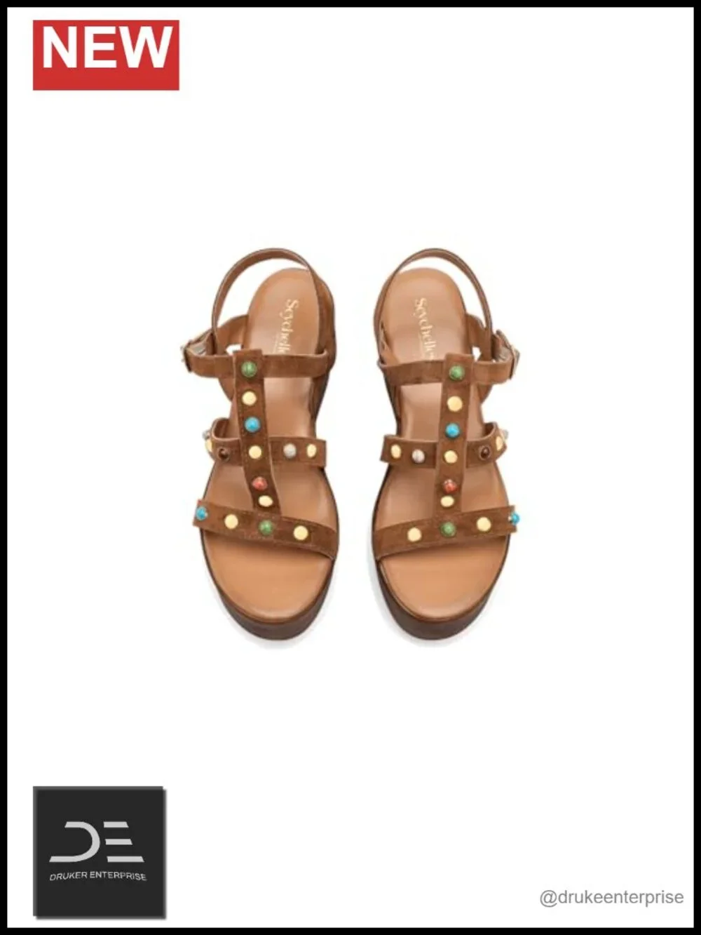 Women's Faux Leather Platform Heel Ankle Strap Sandals
